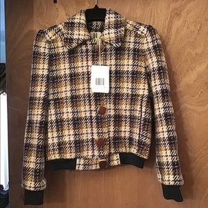 NEW Orla Kiely Irish Tweed Bomber Jacket